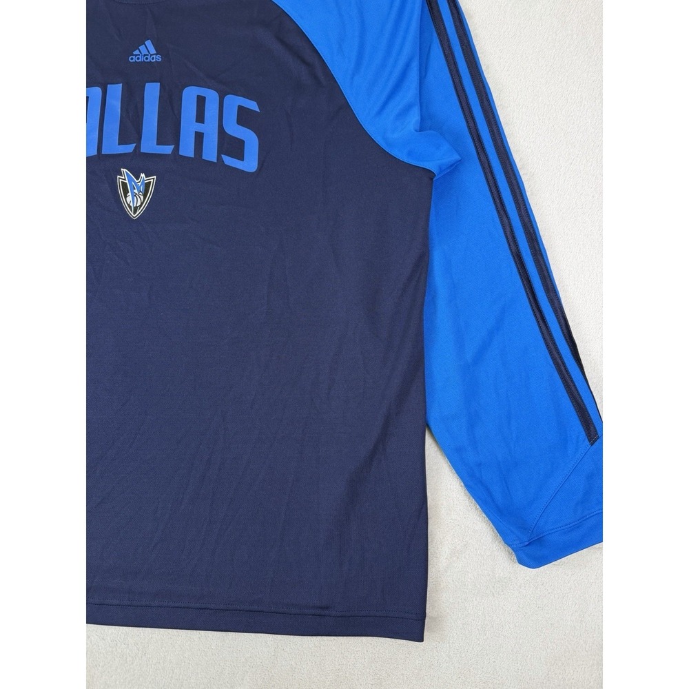 Adidas Dallas Mavericks NBA Long Sleeve Performance Shirt XL Blue Basketball - Picture 8 of 16